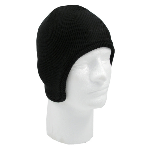 Fleece Lined Acrylic Beanie w/ Flap Embroidered with Your Logo