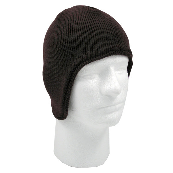 Fleece Lined Acrylic Beanie w/ Flap Embroidered with Your Logo