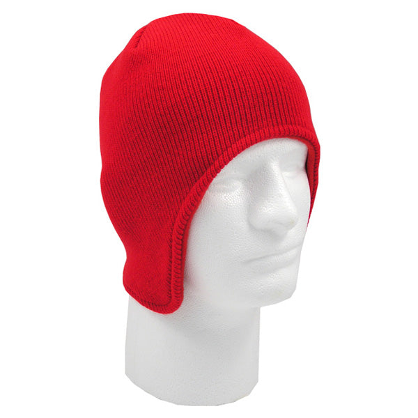 Fleece Lined Acrylic Beanie w/ Flap Embroidered with Your Logo