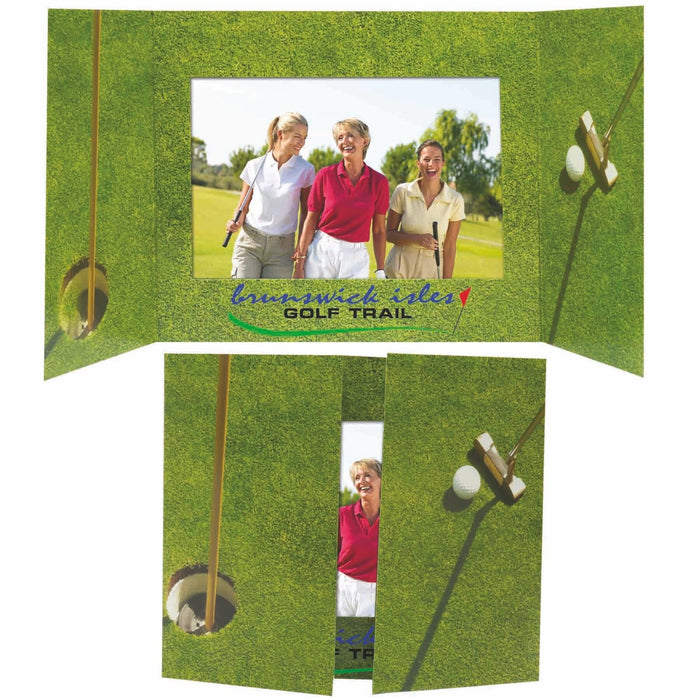 Custom Logo Golf Tri Fold Photo Mount