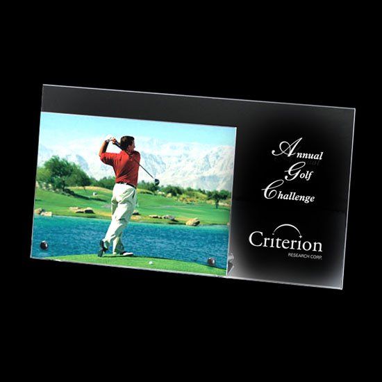 Custom Logo Golf Crystal 4" x 6" Photo Frame