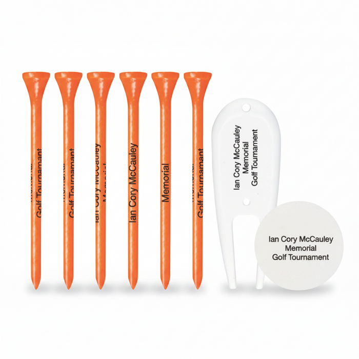 Custom Logo Golf Budget Golf Tees and 1 Ball Marker-Tournamentshowroom.com
