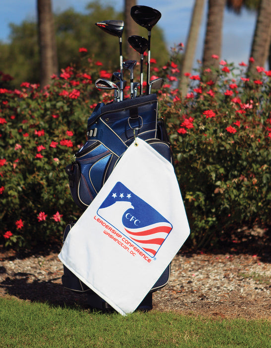 Custom Logo Combed Velour Golf Towel