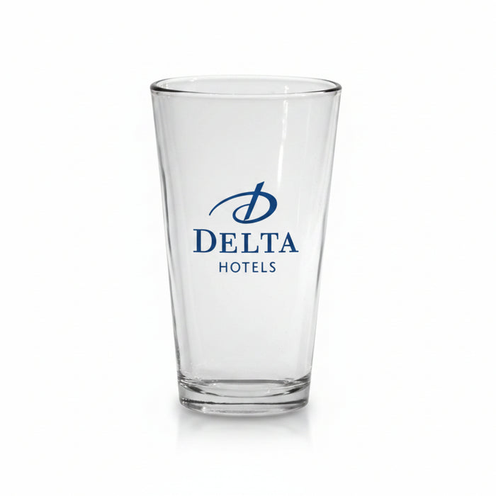 Custom logo 16 oz craft beer glass with company branding for promotional events