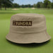 Custom Logo Cotton Bucket Hat made from washed brushed cotton twill with custom embroidery for golf events.