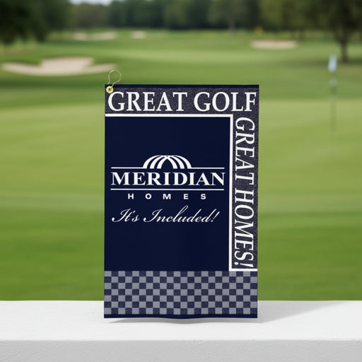Custom logo 16x19 signature weave golf towel with branded design for tournaments