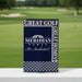 Custom logo 16x19 signature weave golf towel with branded design for tournaments